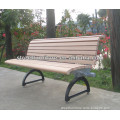 Wrought iron garden bench wood plastic composite chair with backrest